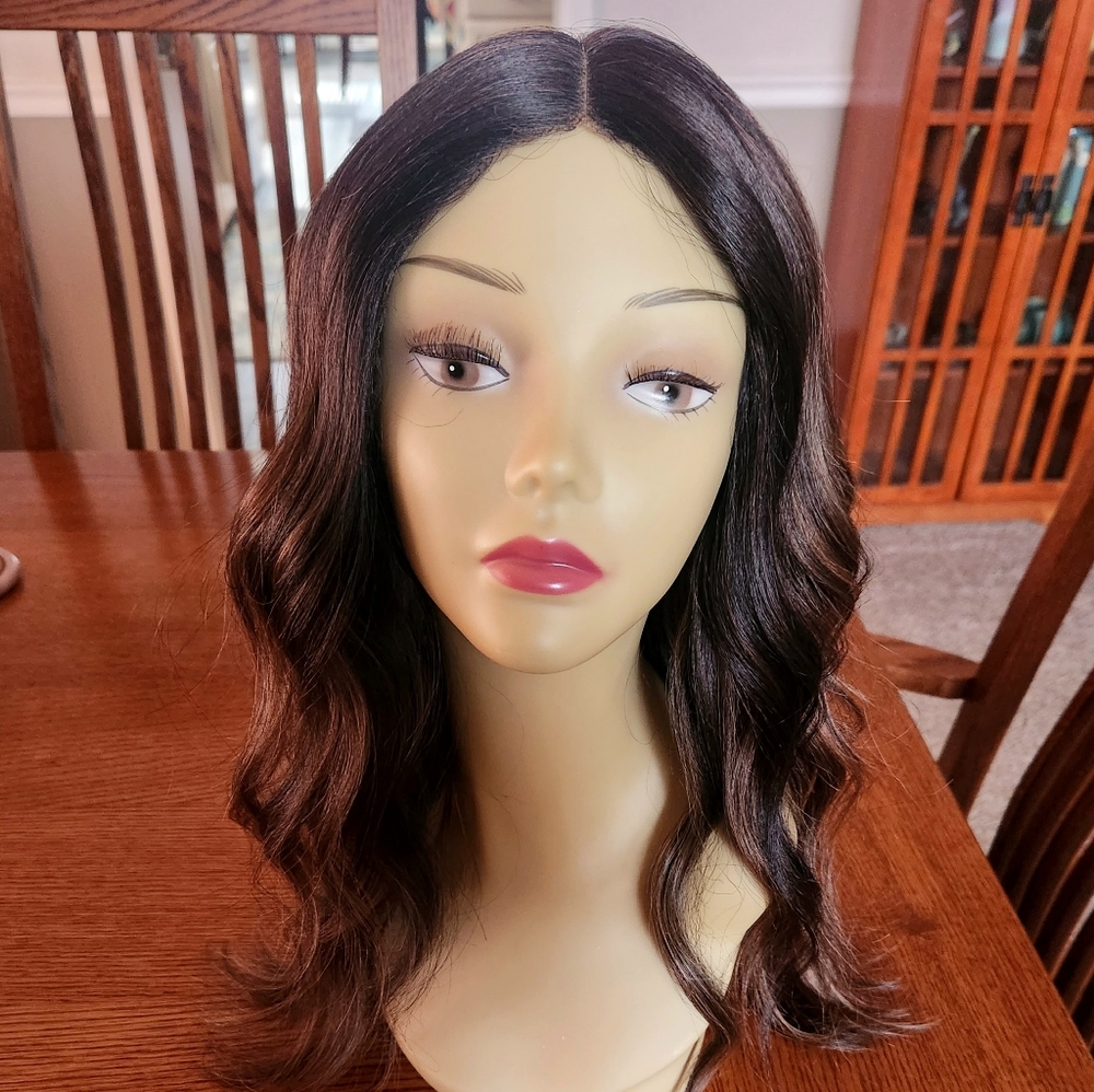 Chelsey Smith Cosmetics Dark Brunette Catherine Wig, Long Wavy Wig, Highlights